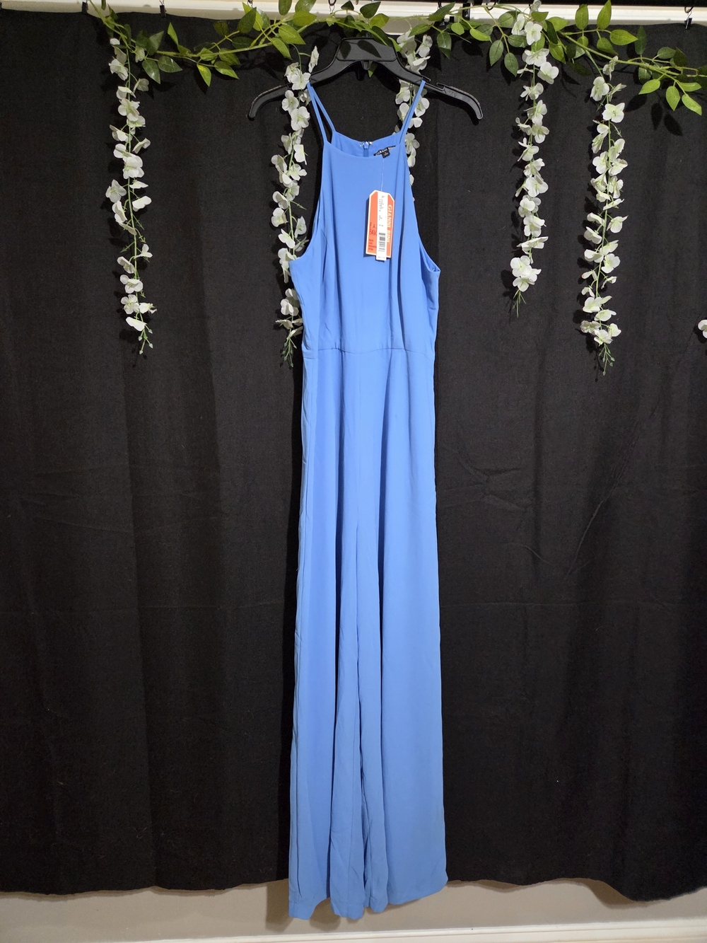 Sleeveless Sky Blue Wide-Leg Jumpsuit